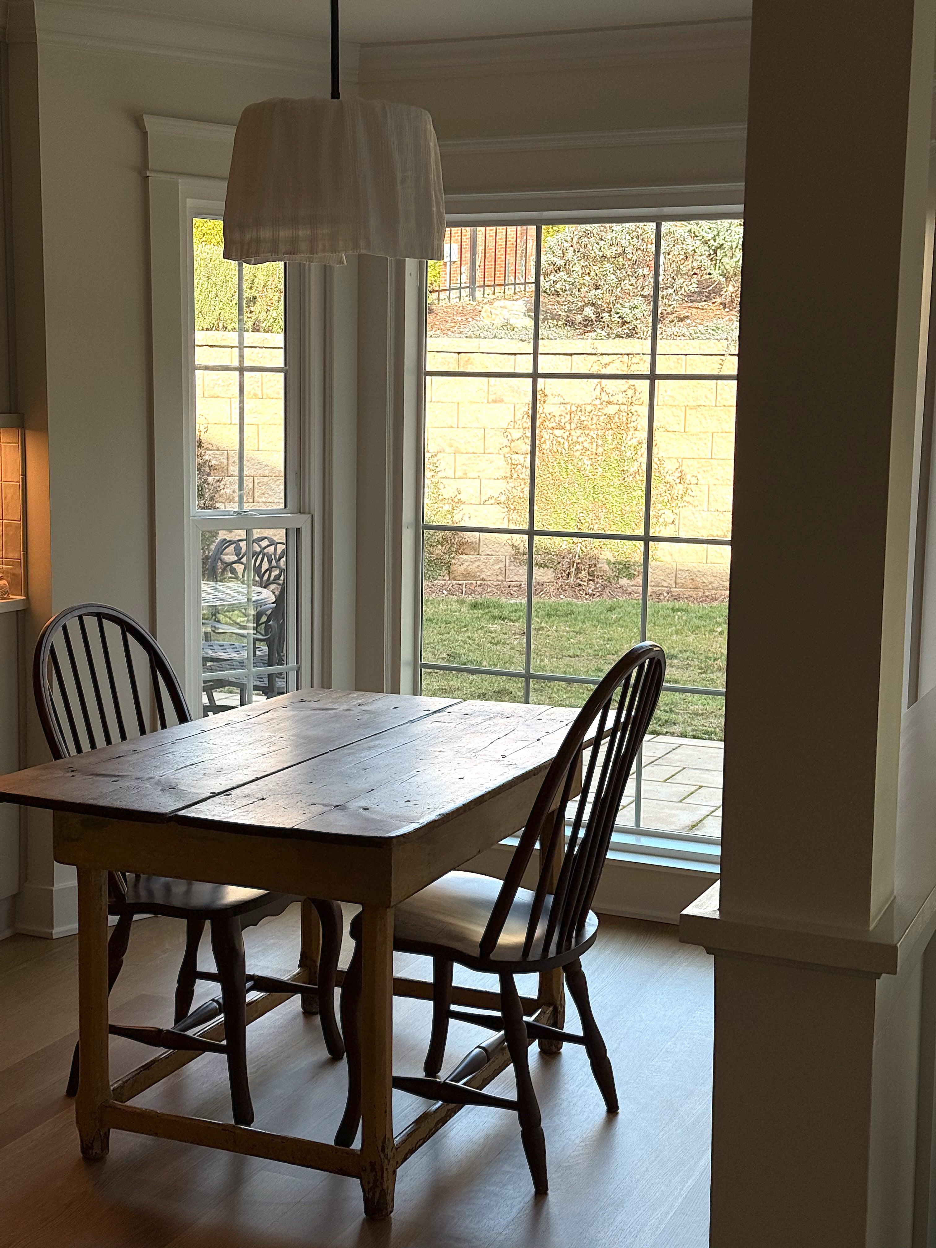 Antique Pine Farm Table + Original Butter Yellow Paint