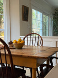 Antique Pine Farm Table + Original Butter Yellow Paint