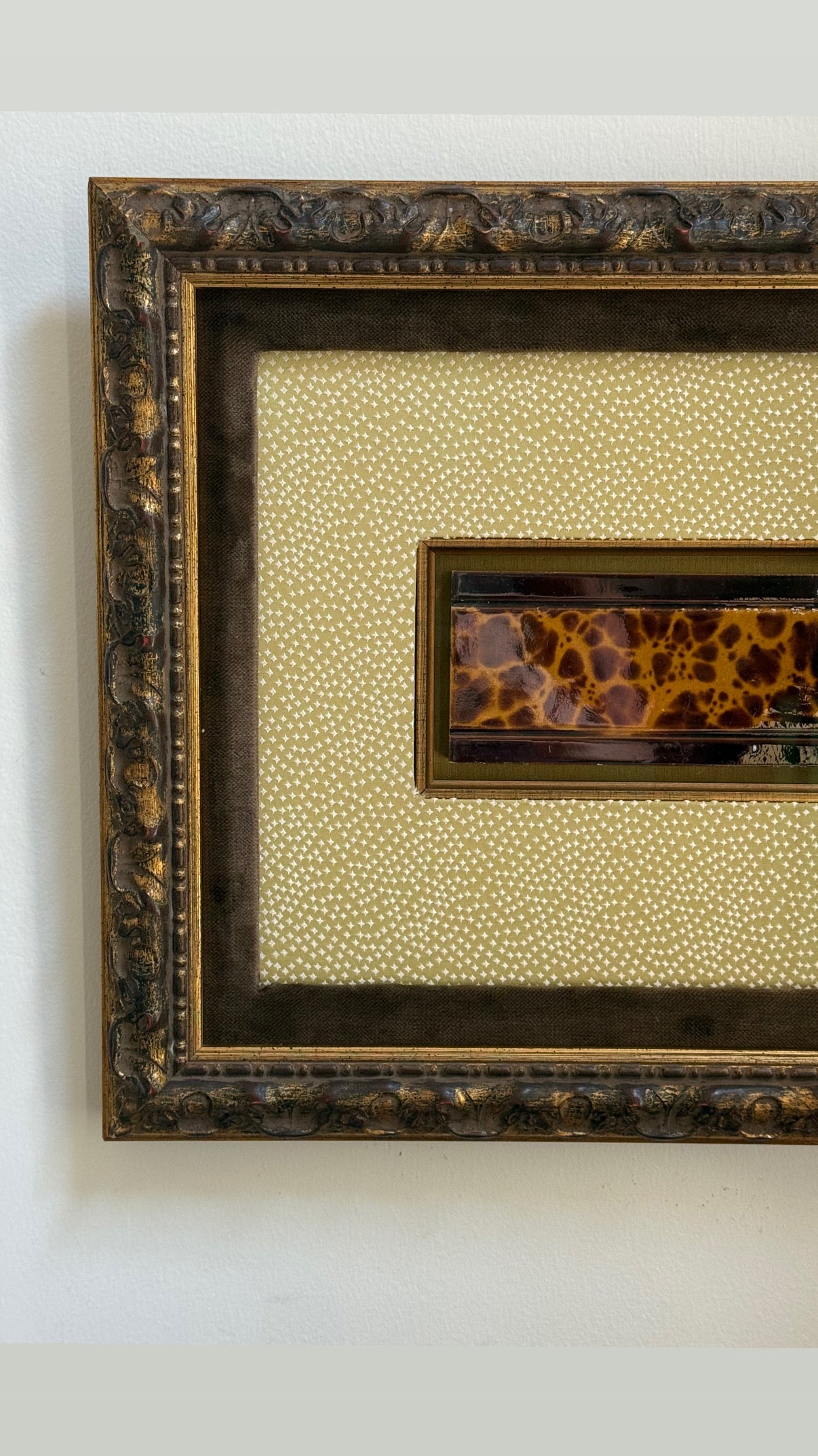 Custom Framed Antique French Architectural Tile