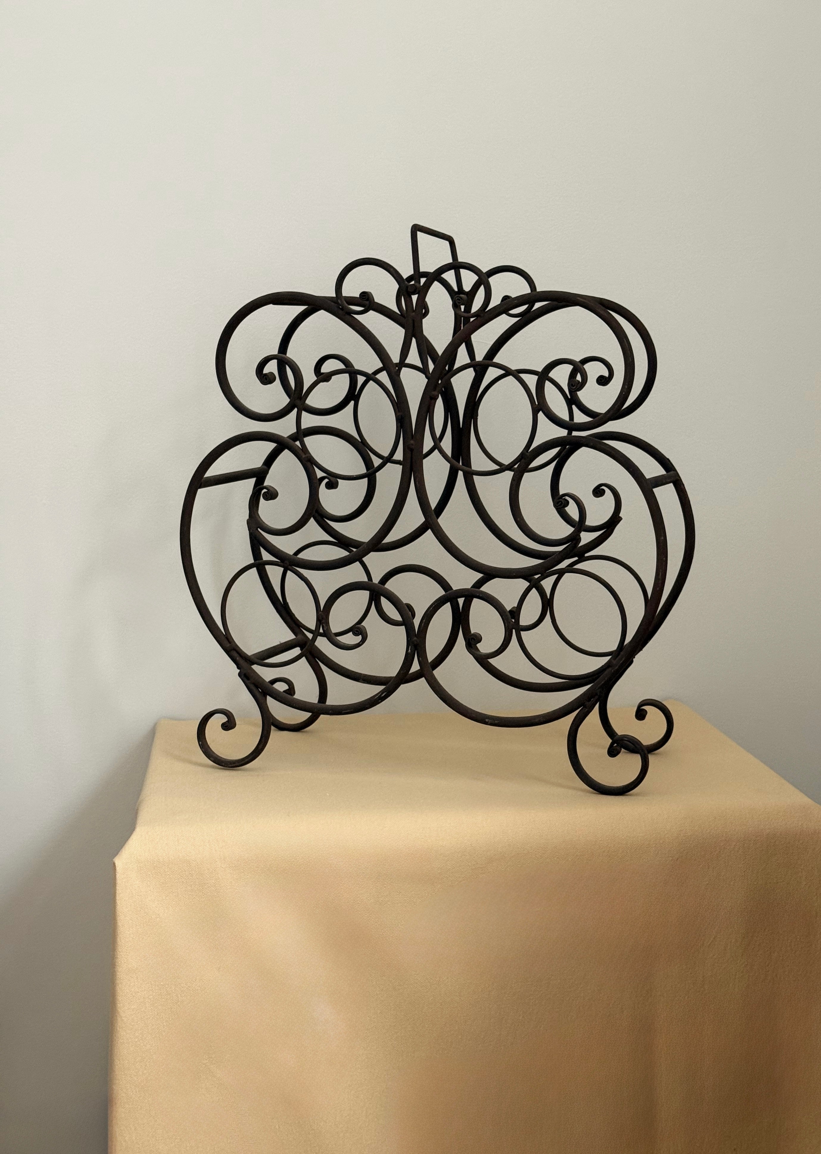 Vintage French Scroll Wine Display