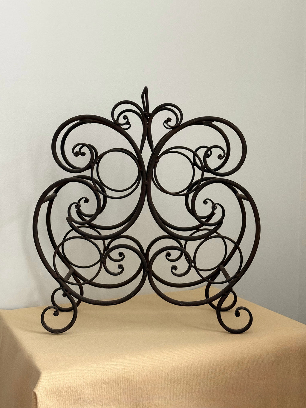 Vintage French Scroll Wine Display