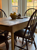 Antique Pine Farm Table + Original Butter Yellow Paint