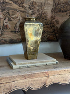 Vintage Handmade Brass Hexagonal Vase