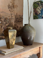Vintage Handmade Brass Hexagonal Vase