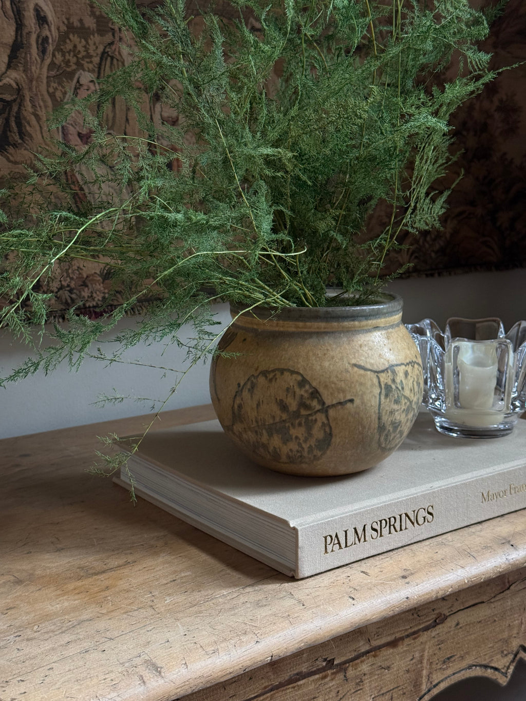 Vintage  Handmade Stoneware Lidded Jar