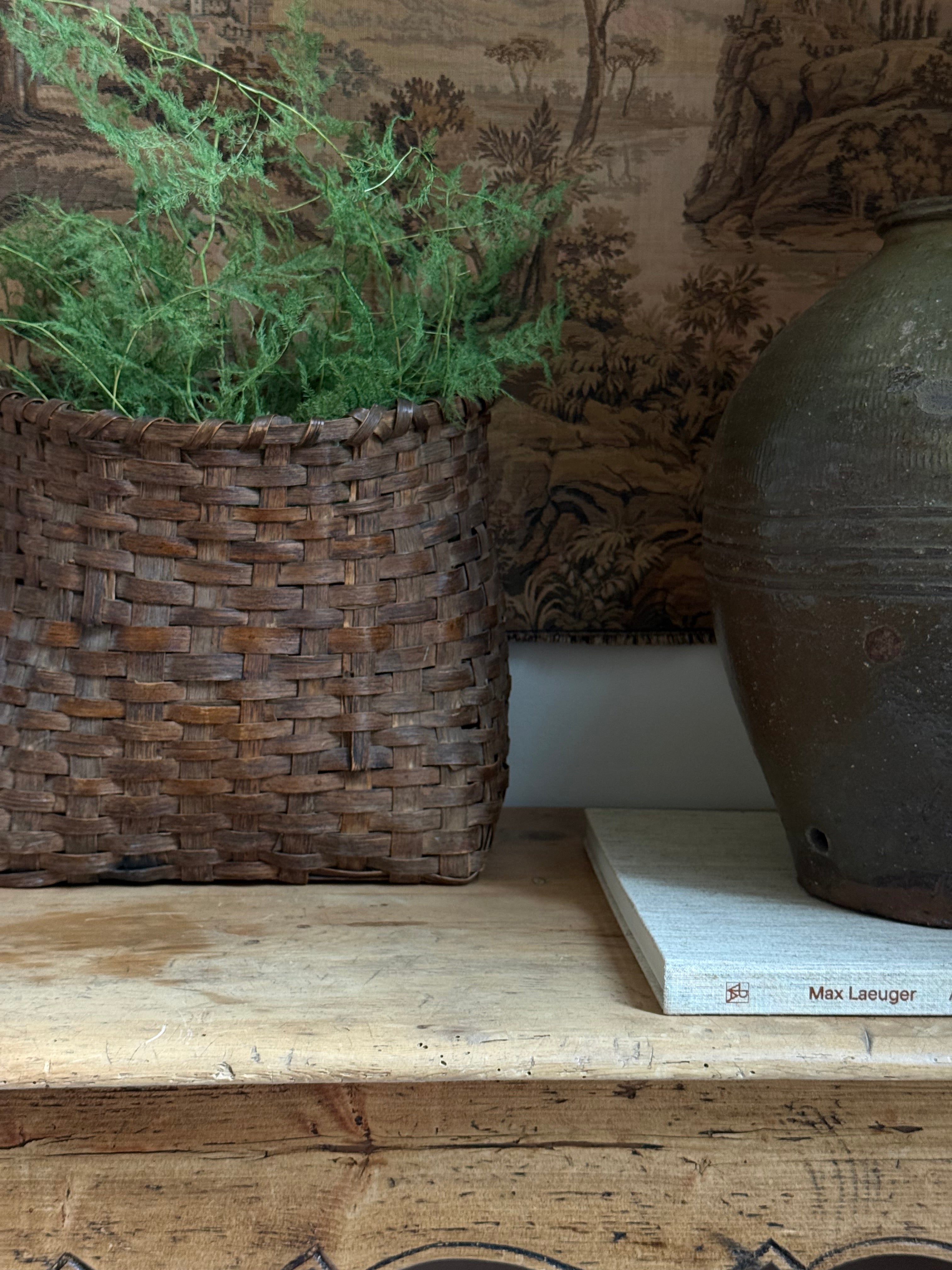 Rare Antique Split Oak Gathering Basket