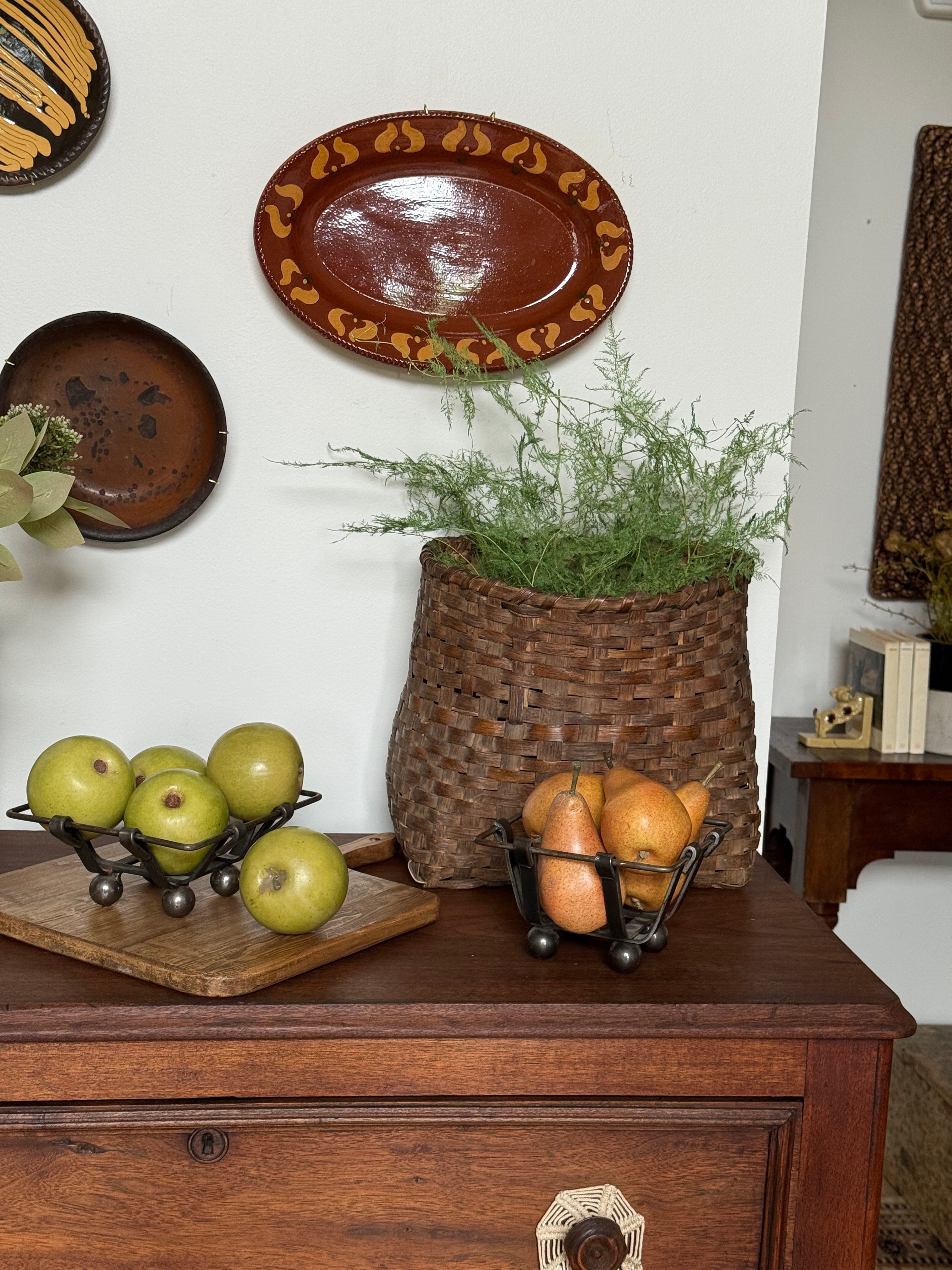 Rare Antique Split Oak Gathering Basket