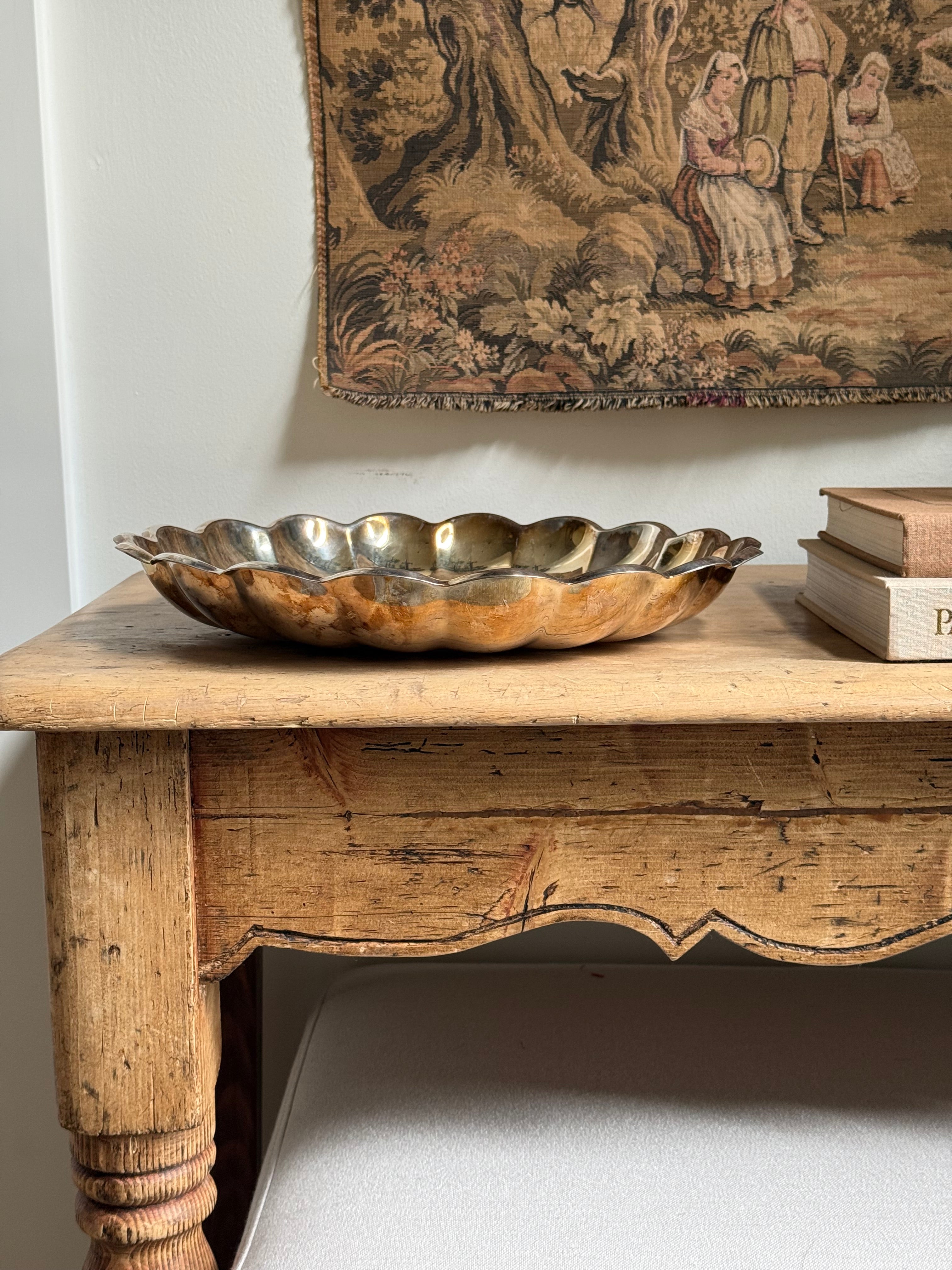 Vintage Reed & Barton Scalloped Round Platter