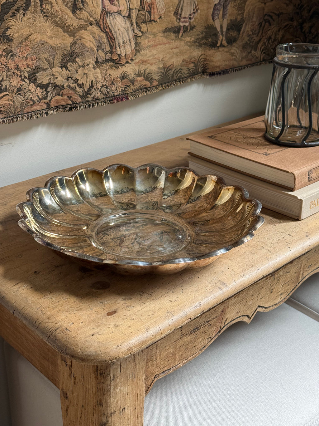 Vintage Reed & Barton Scalloped Round Platter