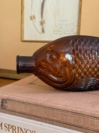 Vintage Amber Glass Fish Bitters Bottle