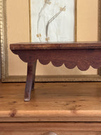 Antique Scalloped Wooden Footstool