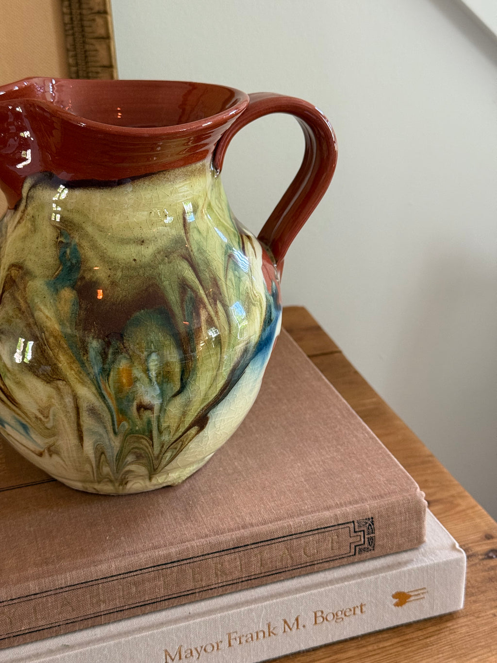 Vintage Marbled Ceramic Pitcher