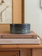 Vintage Hand-Painted Toleware Container with Strawberry Motif
