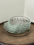 Set of Four Vintage French Glass Shell Salt Cellars