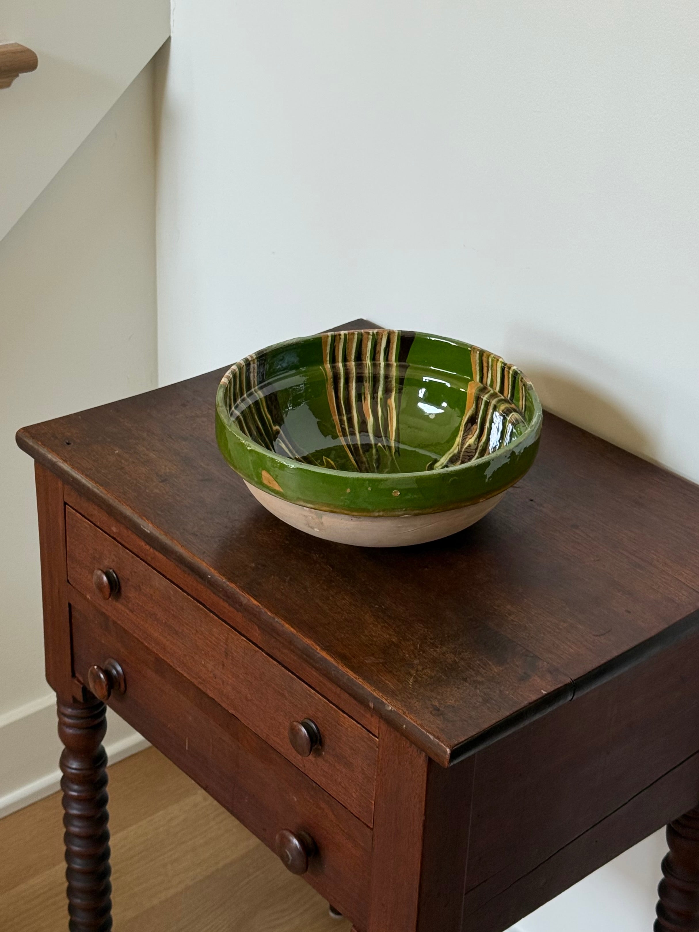 Green Marbled Glaze Bowl (large)