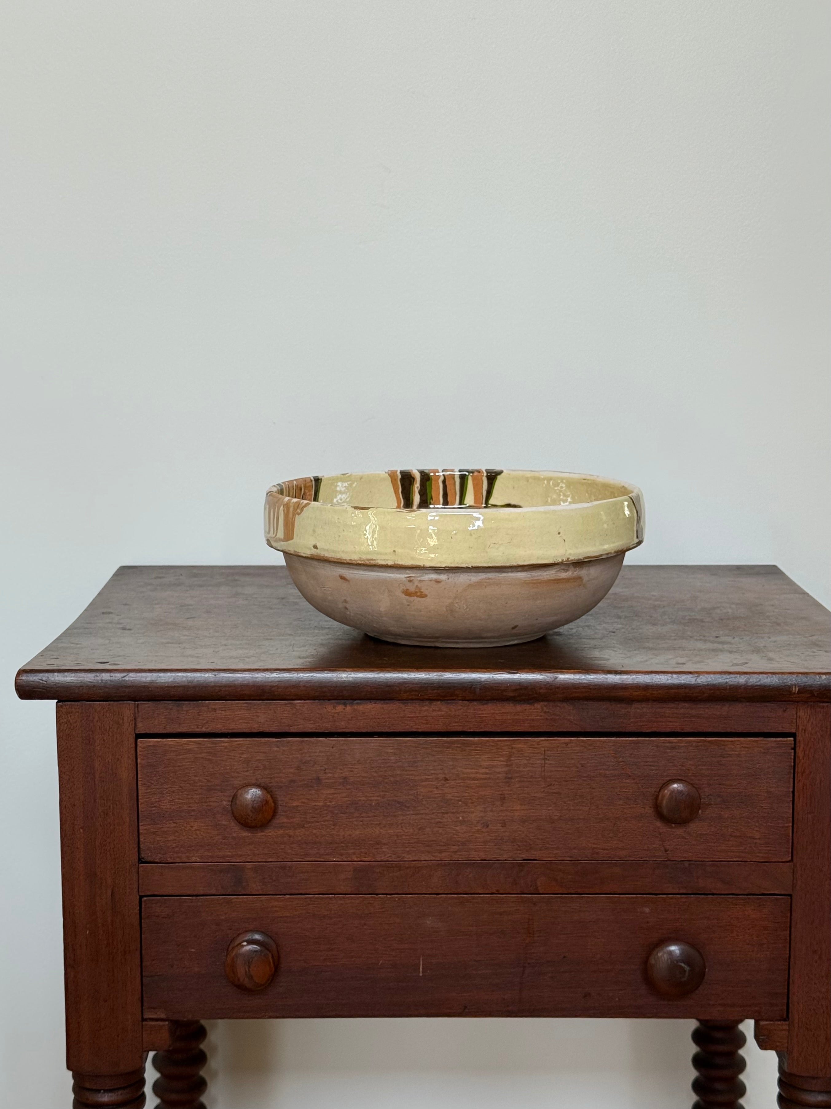 Cream Marbled Glaze Bowl (large)