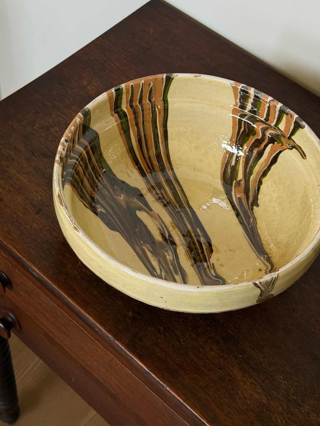 Cream Marbled Glaze Bowl (large)