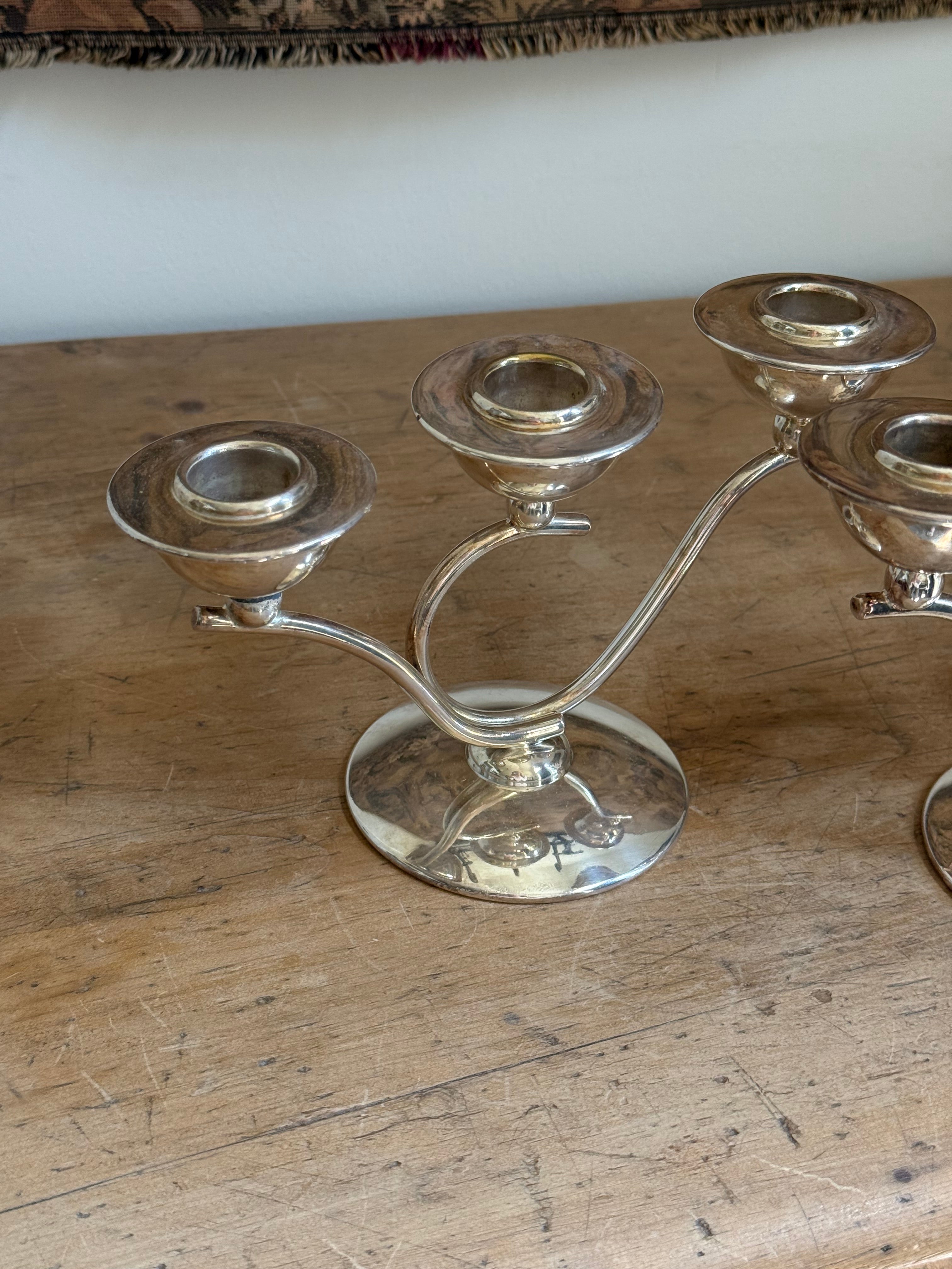 Pair of Mid Century BM Silver Co. Candelabras