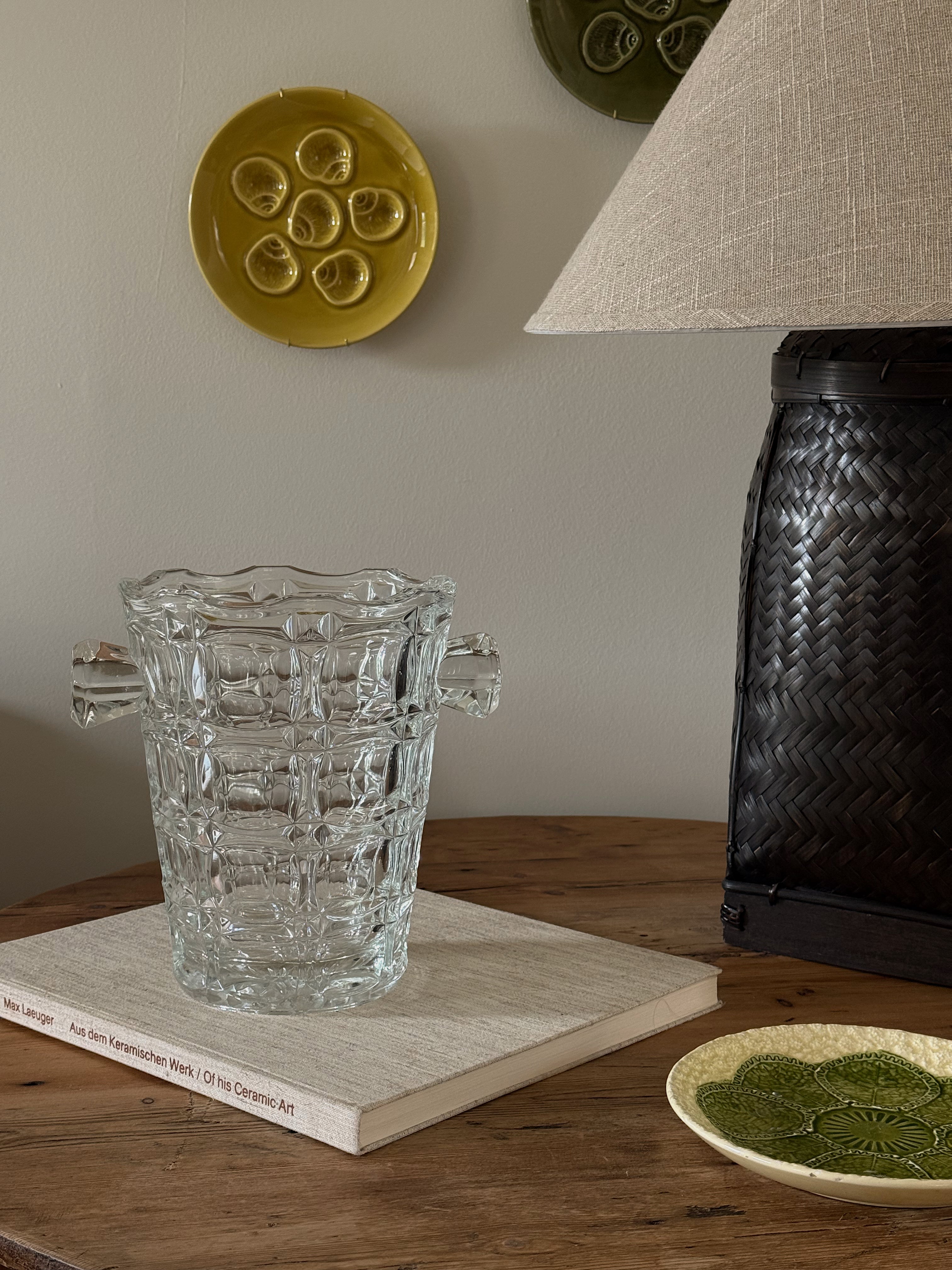 Vintage Block-Cut Crystal Ice Bucket