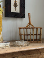 Vintage Rattan Wine Carrier