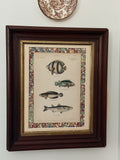 Framed Custom Antique Fish Lithograph