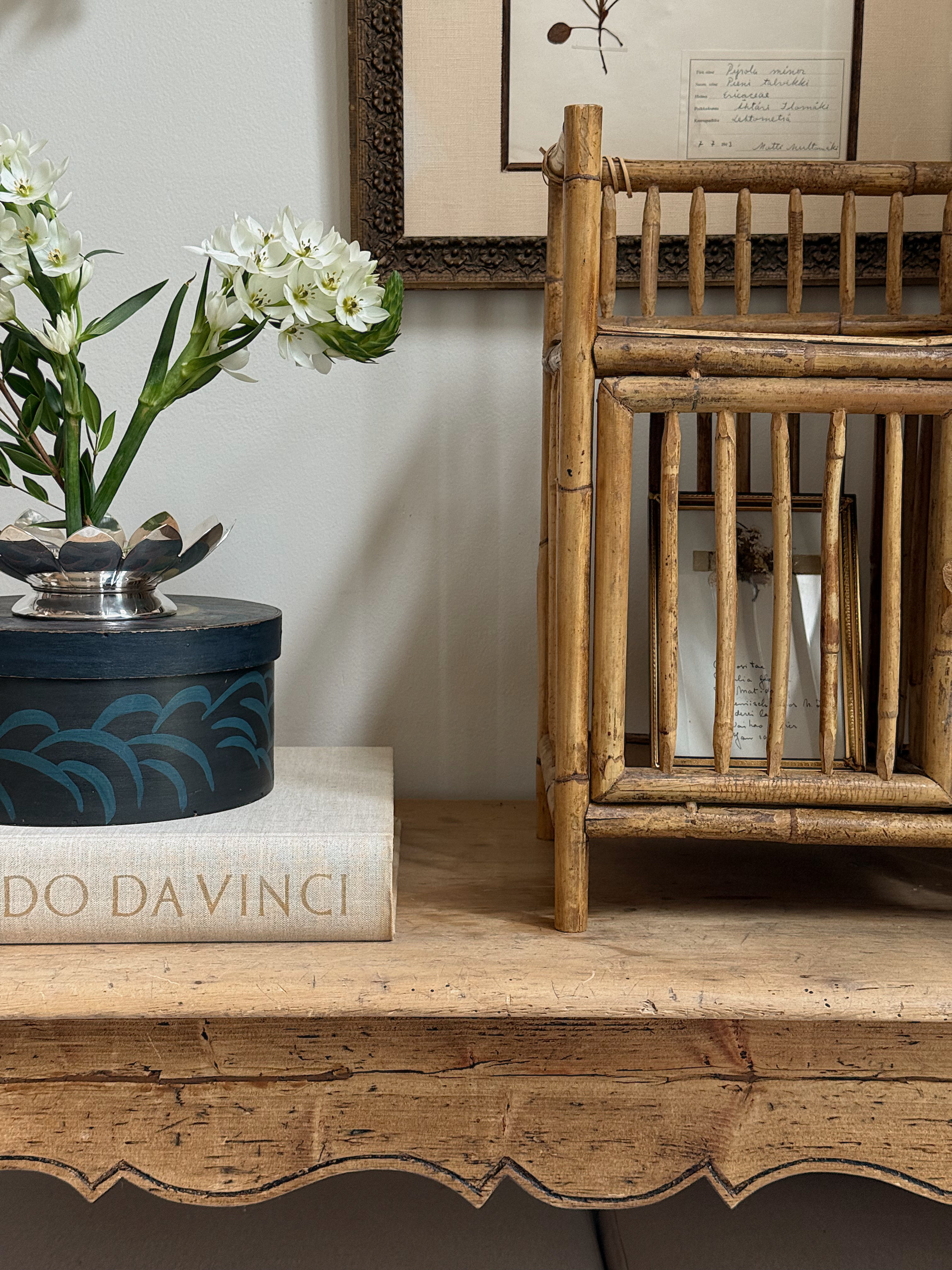 Vintage Bamboo Display Cabinet