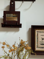 Antique Early American Wall Mirror with Peg Rack