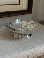 Vintage Silver-Plated Lotus Bowl