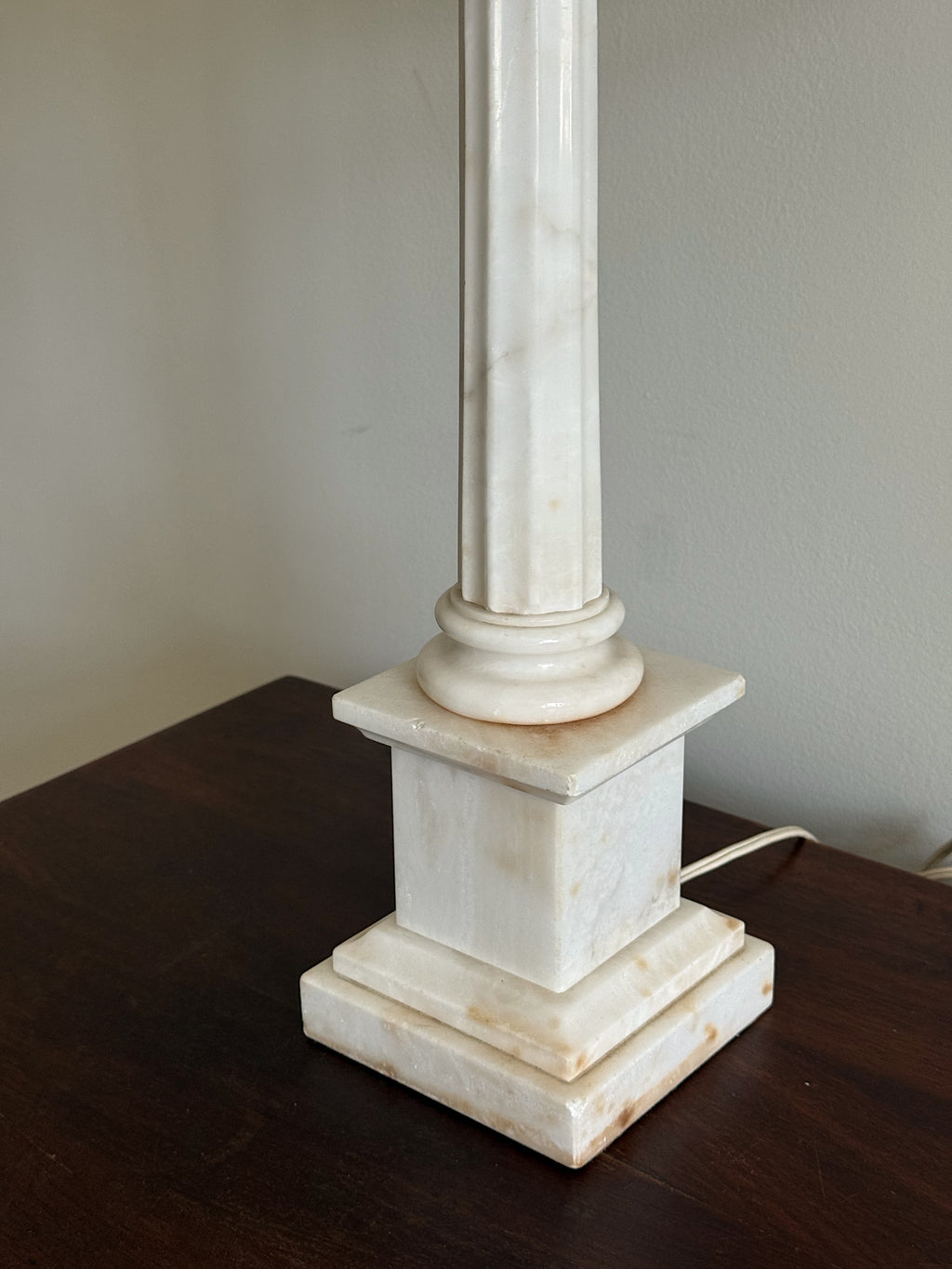 Antique Carved Marble Table Lamp