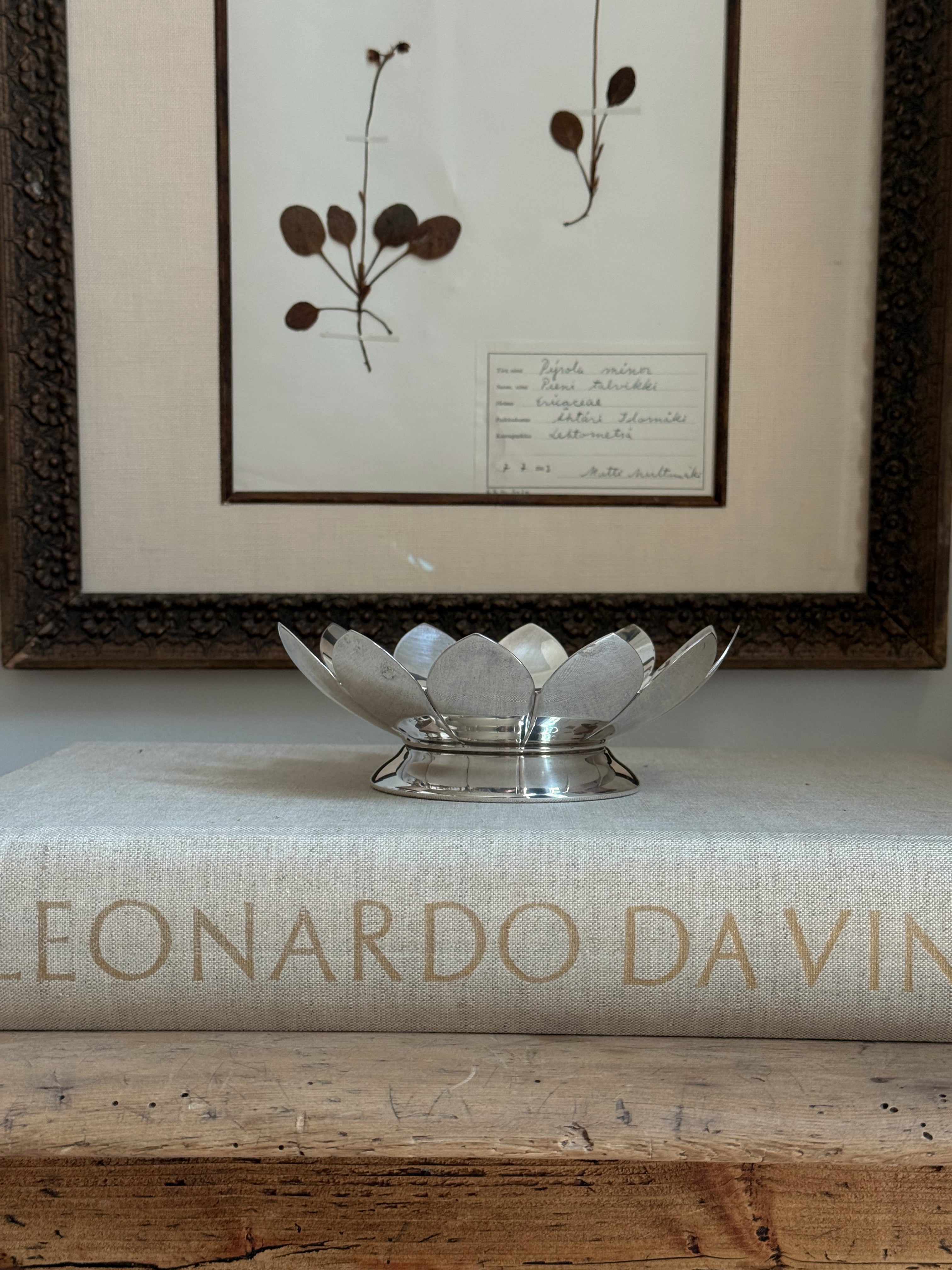 Vintage Silver-Plated Lotus Bowl