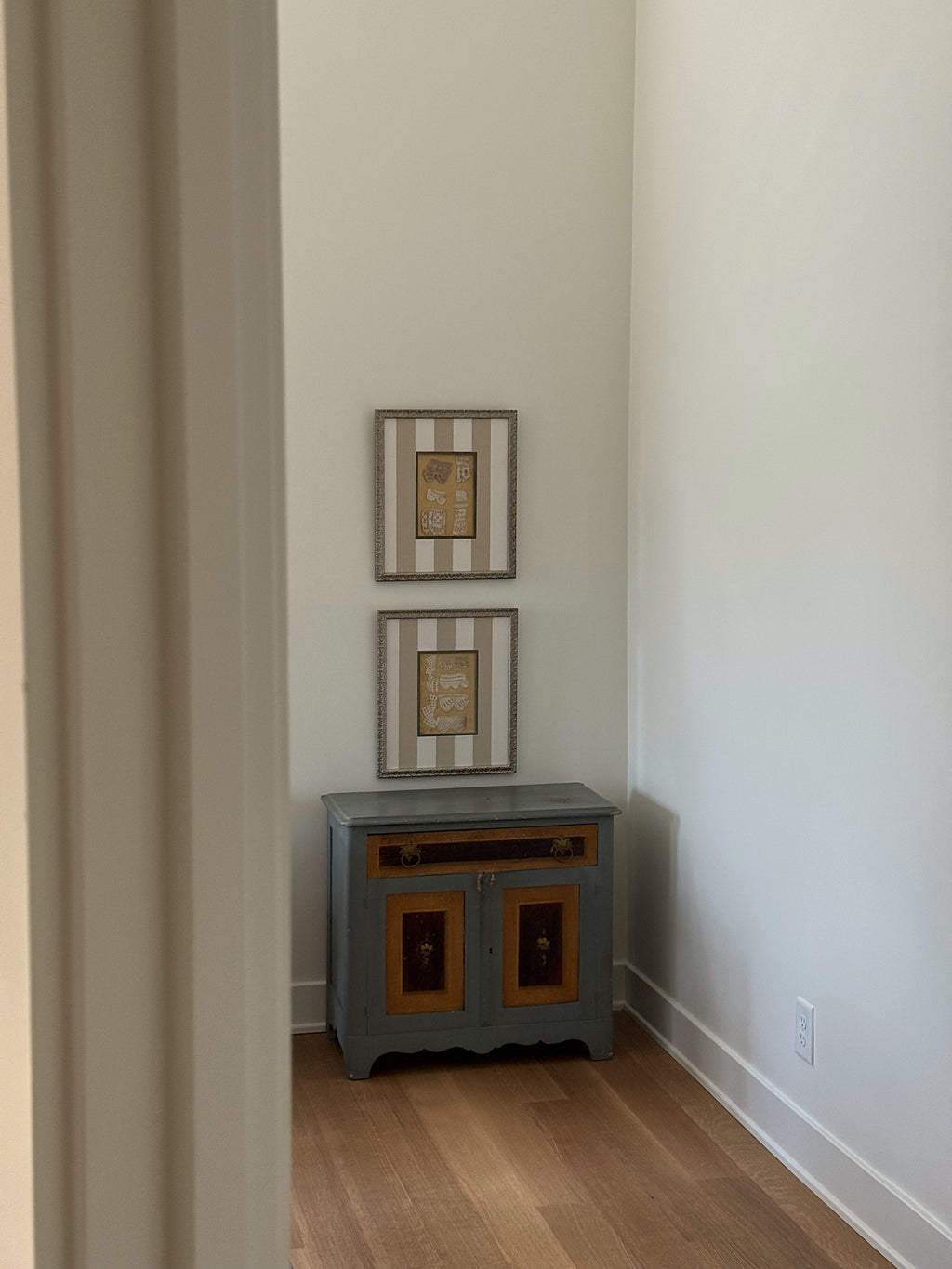 Antique Hand-Painted Pine Cabinet