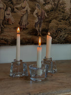 Signed Miller Rogaska Spiral Vortex Crystal Candleholders, Set of 3
