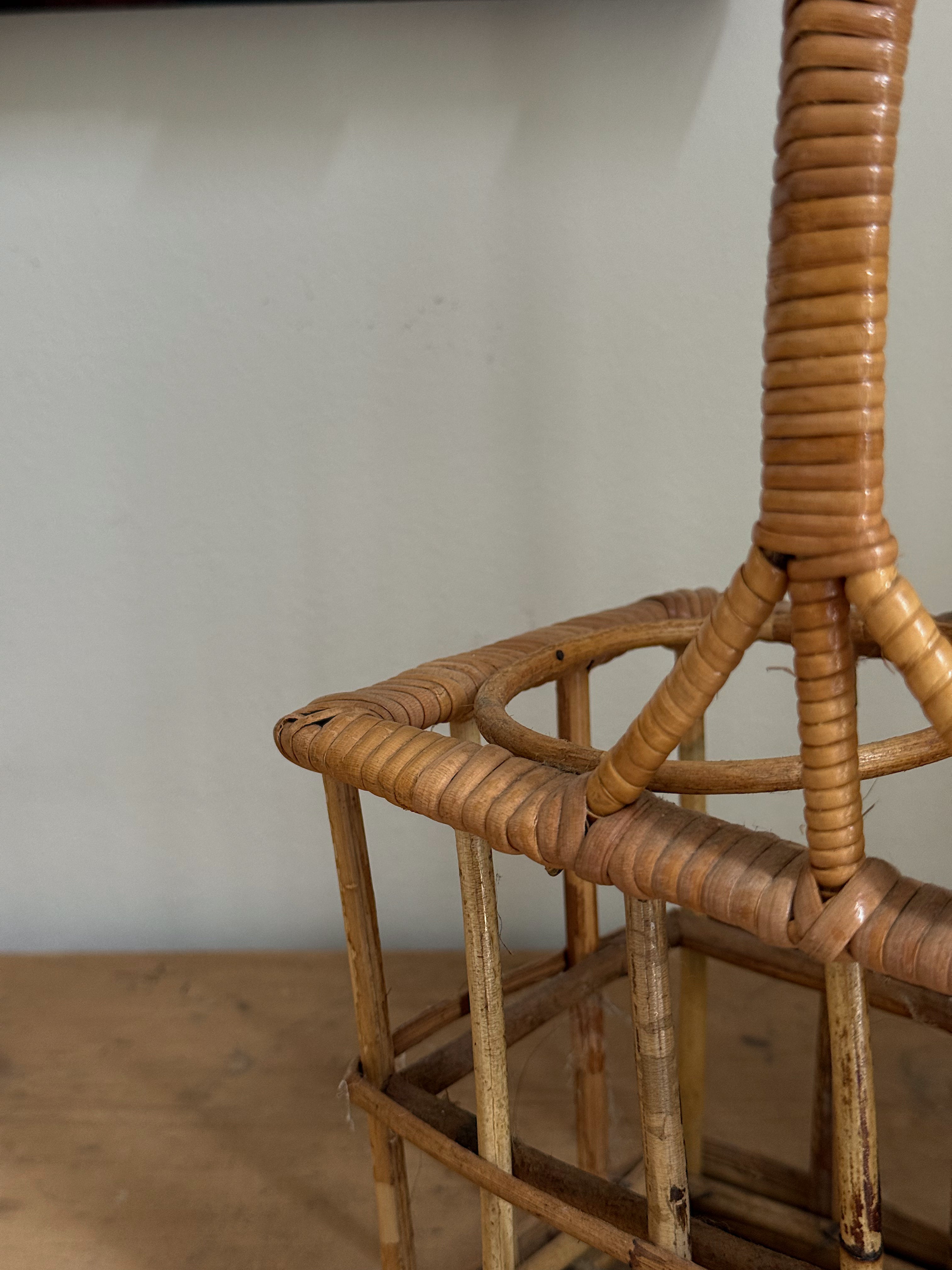 Vintage Rattan Wine Carrier