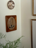 Herbarium Specimen in Vintage Oval Display Wood Frame