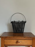 Vintage Sculptural Wire Basket with Loop Detail Rim