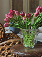 Vintage French Style Glass Vase with Scroll Trophy Handles