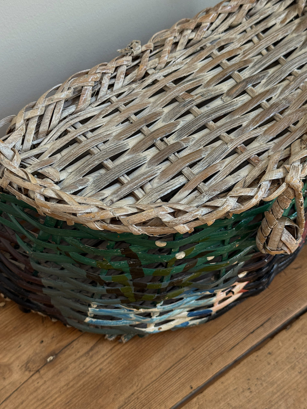 Vintage Hand-Painted Fish Basket