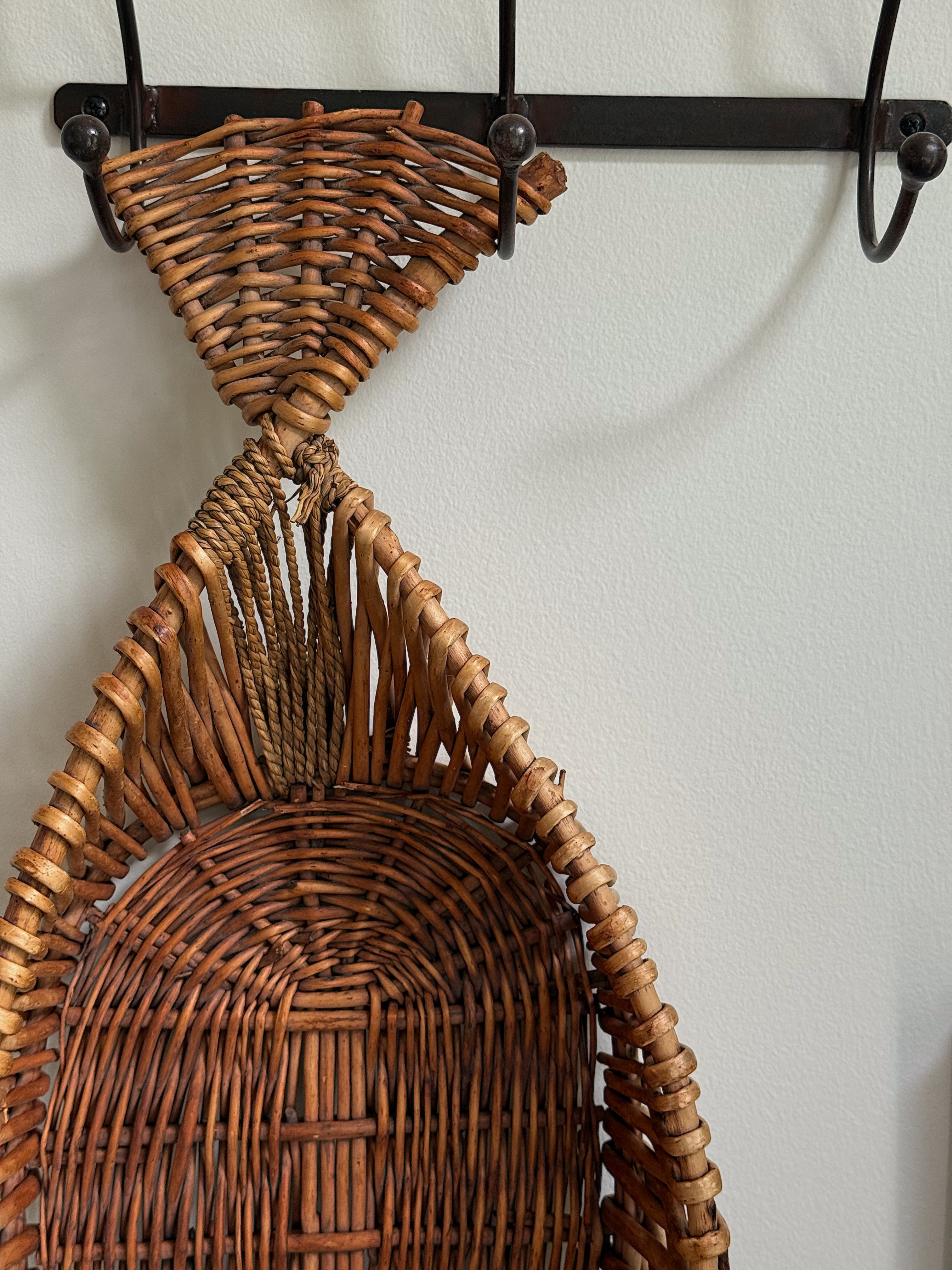 Large Vintage Woven Fish Basket