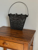 Vintage Sculptural Wire Basket with Loop Detail Rim