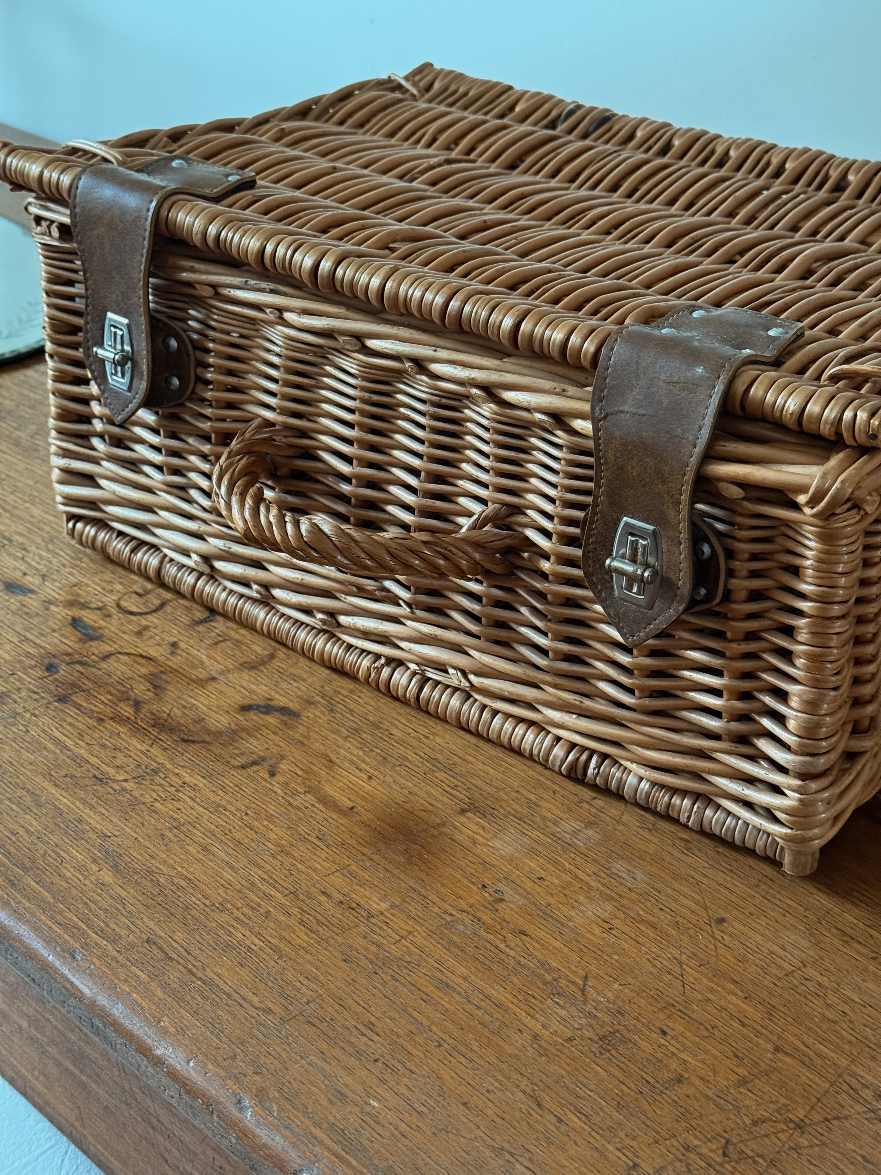 Vintage French Picnic Basket