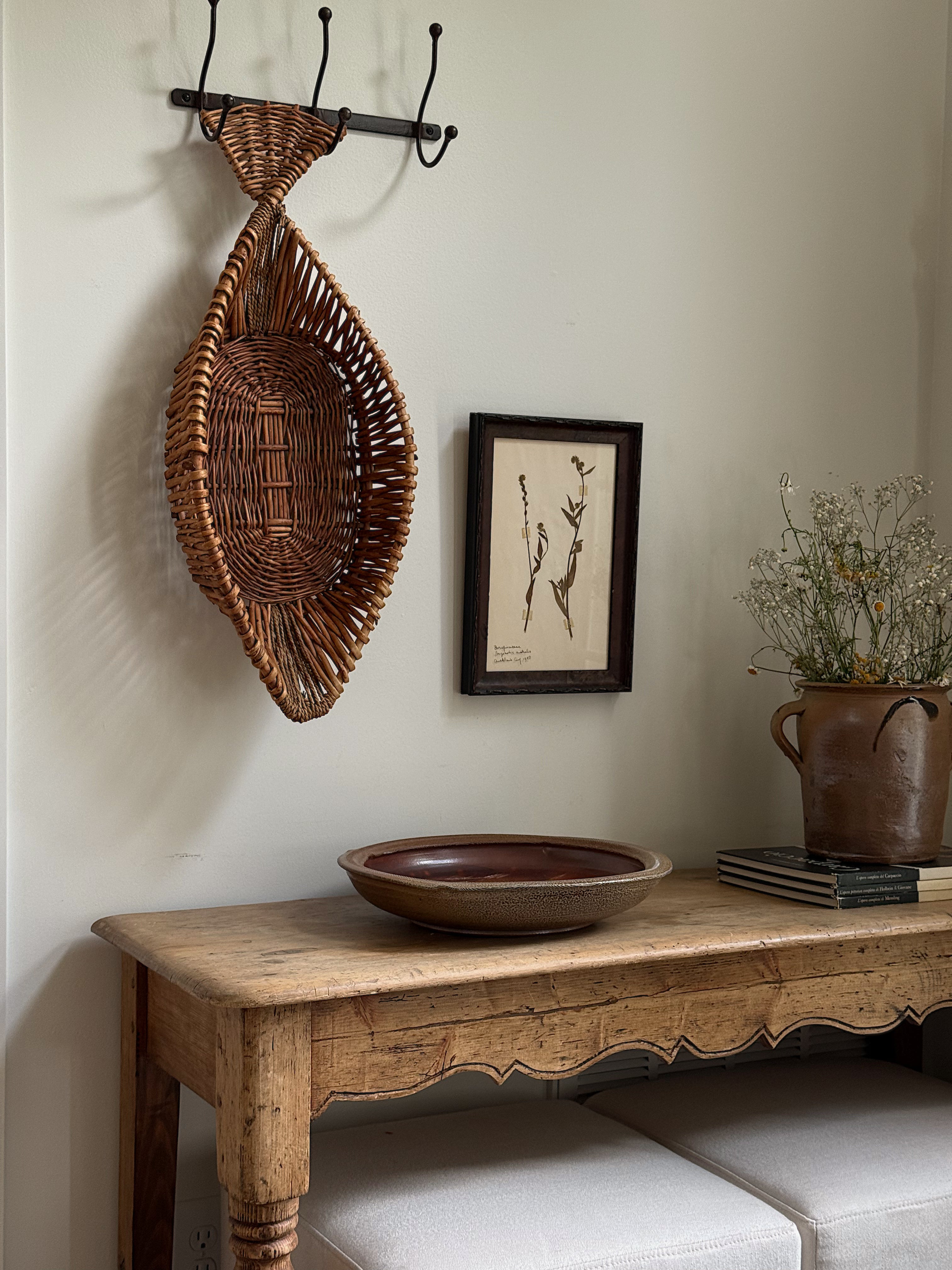 Large Vintage Woven Fish Basket