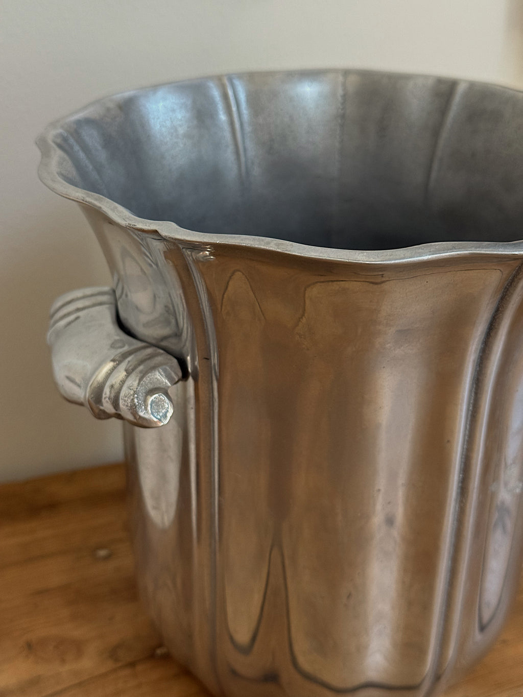 Vintage Pewter Fluted Champagne Bucket