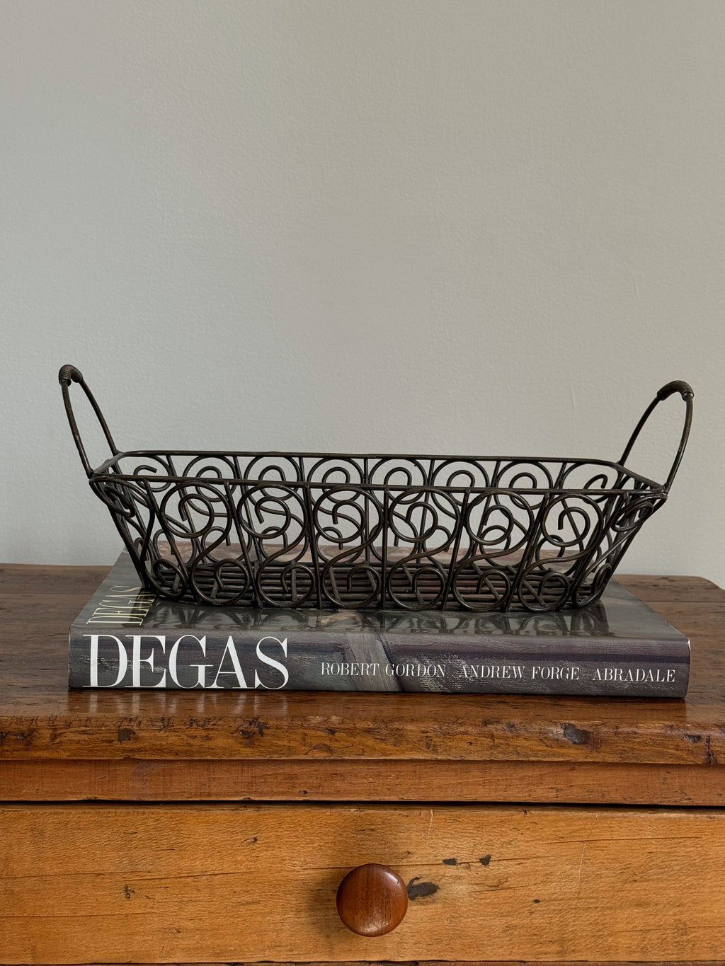 Metal Scroll-Detail Basket