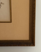 Set of Two Antique New Zealand Herbarium Specimens, Custard Linen Antique Frame