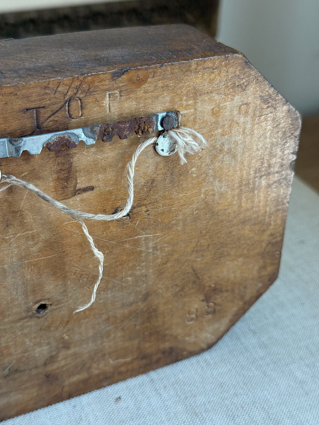 Antique Hand-Carved Wood Printer's Block