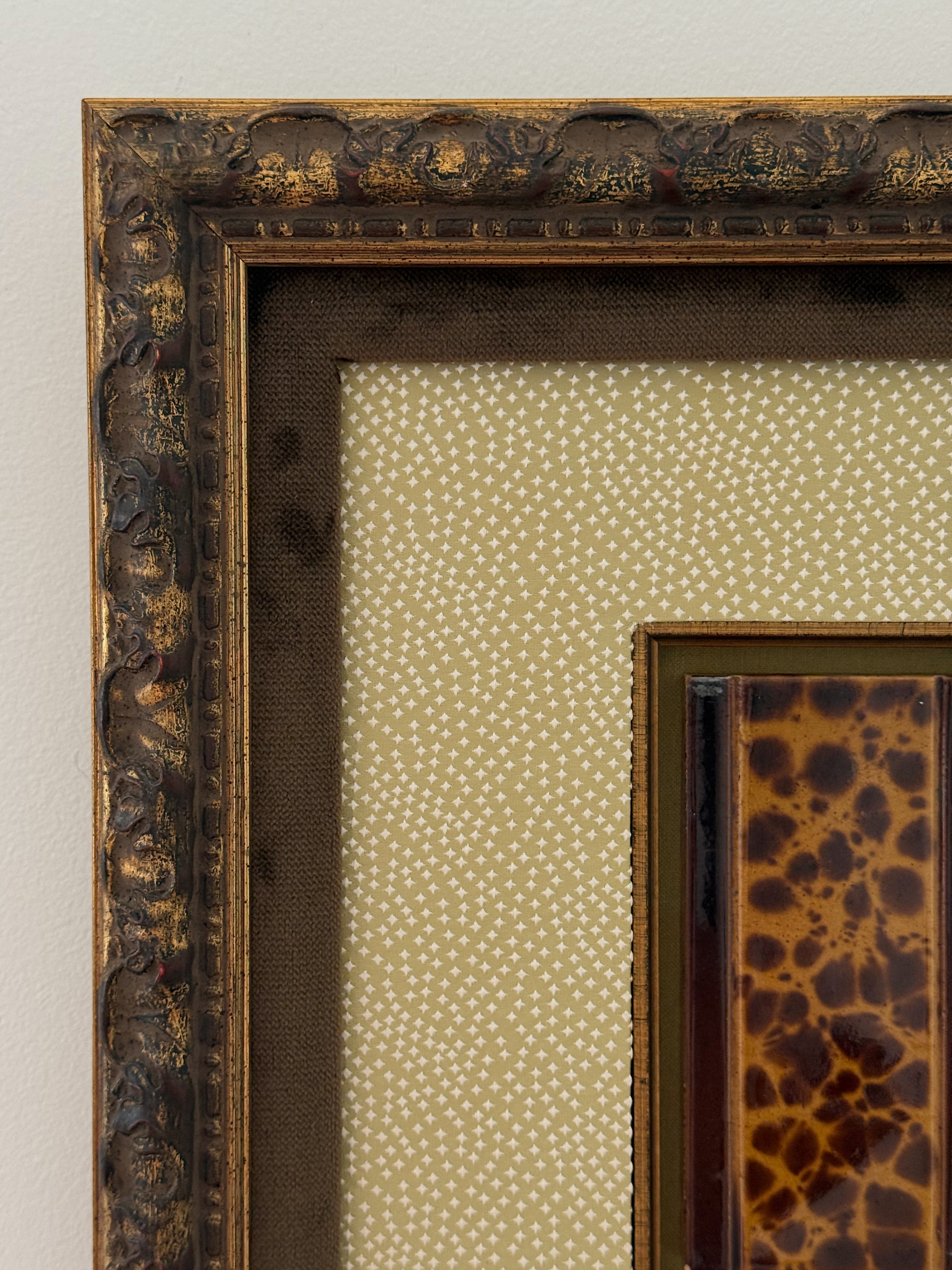 Custom Framed Antique French Architectural Tile