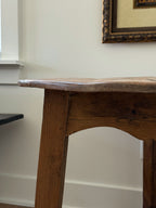Antique Pine Cricket Table w/ Scalloped Apron