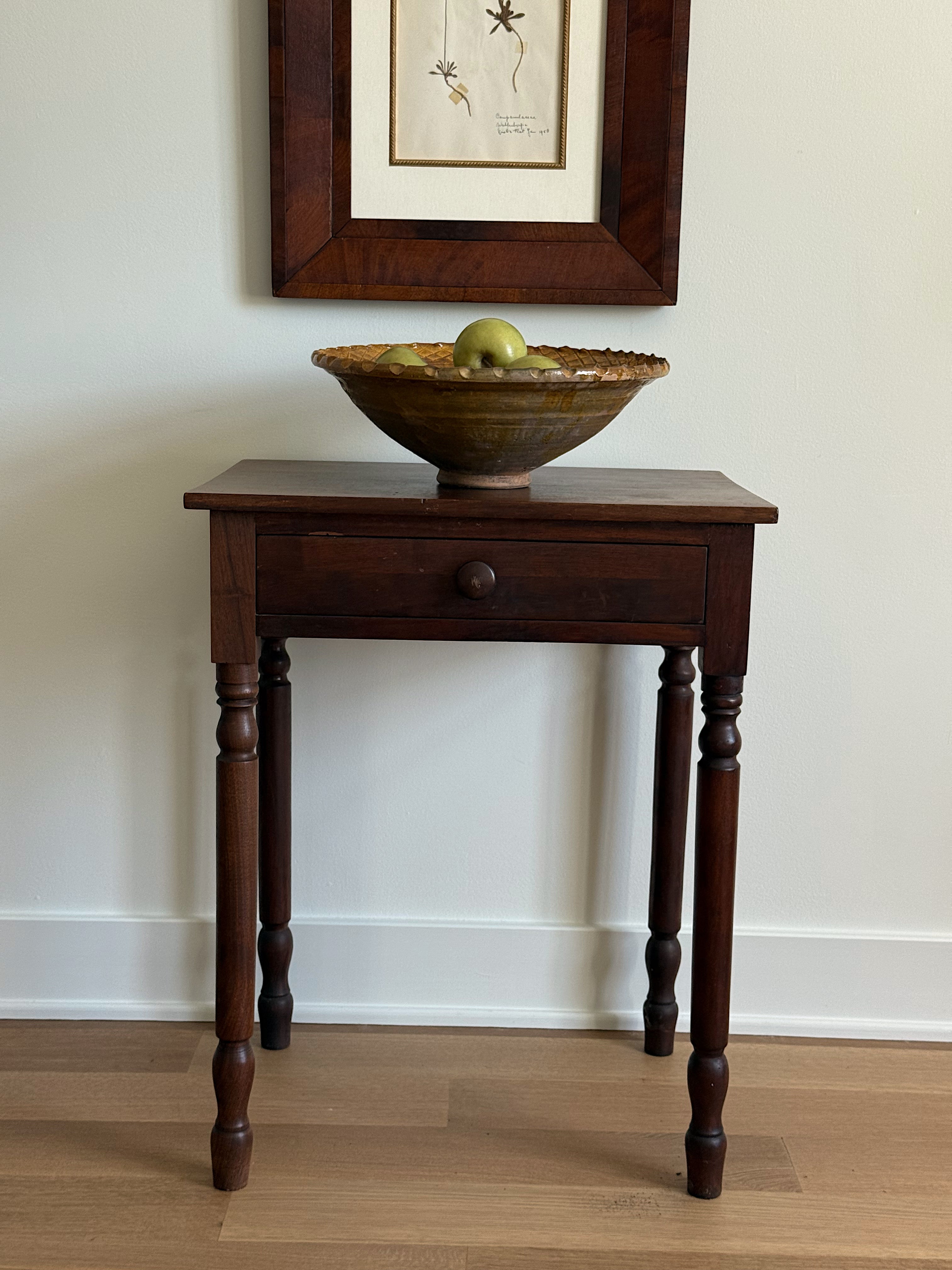 Antique Walnut One Drawer Stand