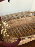 Vintage Southeast Asian Rattan Basket Tray