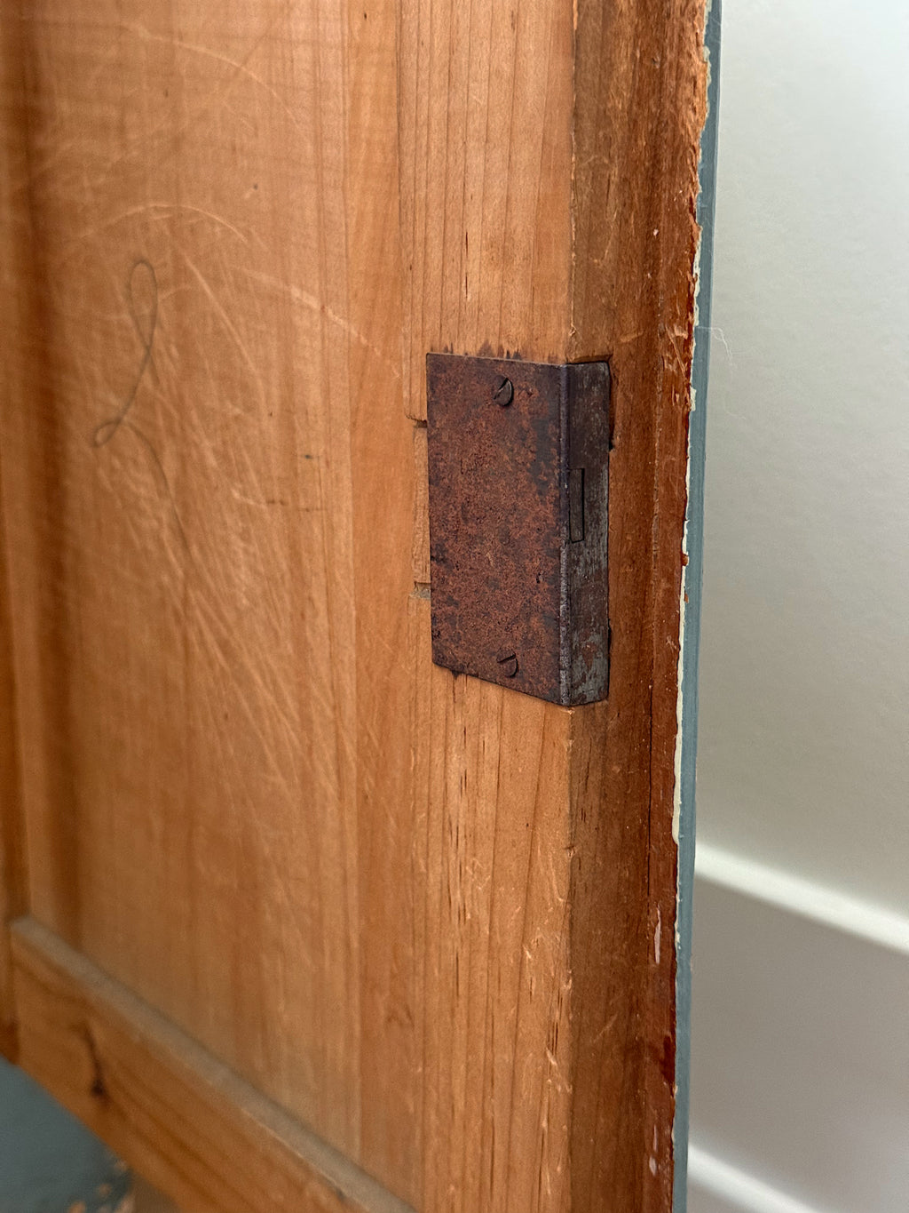 Antique Hand-Painted Pine Cabinet